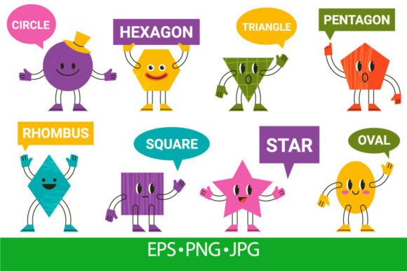 Abstract Funny Geometric Comic Character Design