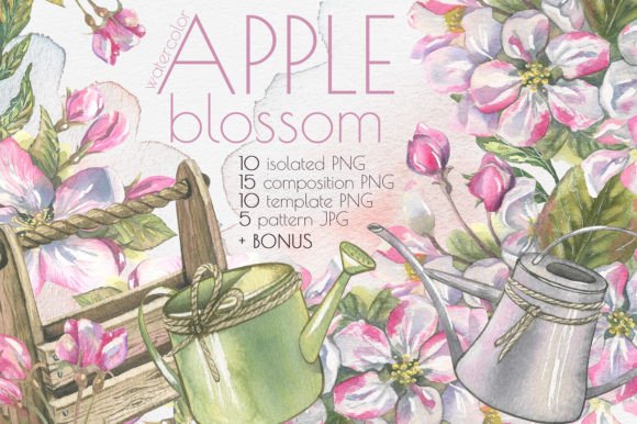 Apple Blossom Clip Art Watercolor: A Springtime Design Essential