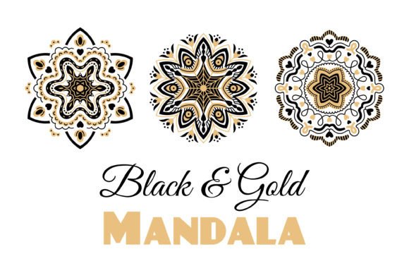 Black and Gold Mandala: A Versatile Design Element for Creative Projects