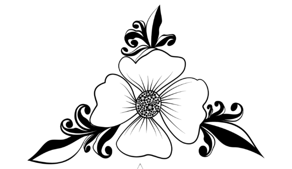 Black and White Floral Motif SVG for Modern Design