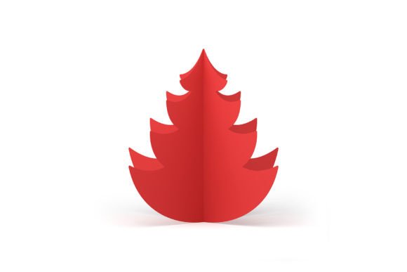 Christmas Red Spruce Tree Cut from Paper: A Modern Twist on Holiday Decor