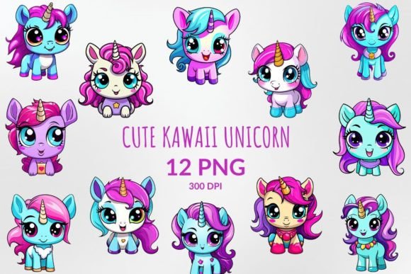 Cute Kawaii Unicorn Sublimation Bundle