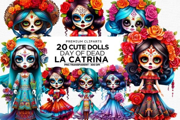 Cute La Catrina Day of the Dead Clipart for Creative Projects