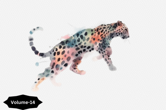 Cute Leopard Watercolor Clipart Vol –14: A Versatile Design Asset