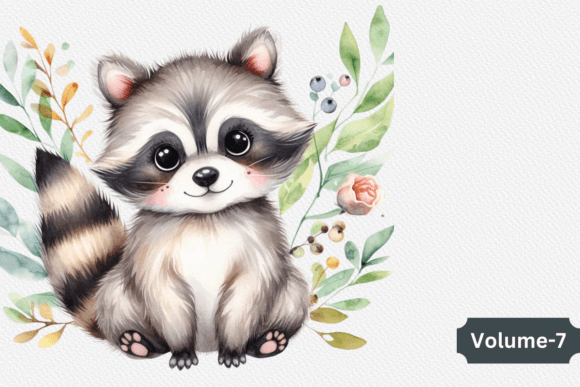 Cute Watercolor Raccoon Clipart PNG – A Versatile Art Asset
