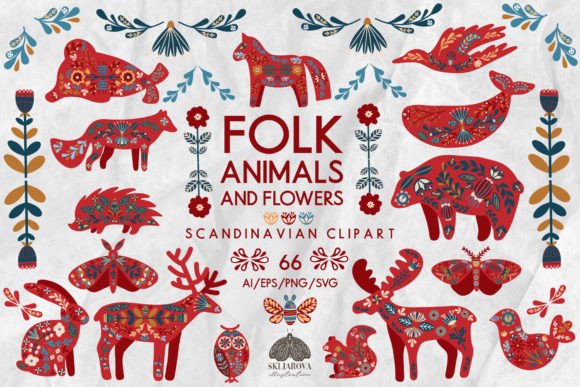 Folk Animals and Flowers: A Timeless Design Resource for Modern Creations