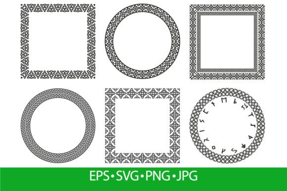 Nordic Rune Frames: A Set of Scandinavian and Nordic Runic Decorative Borders