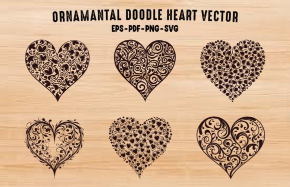 Ornamental Doodle Heart Vector Set: A Versatile Design Asset