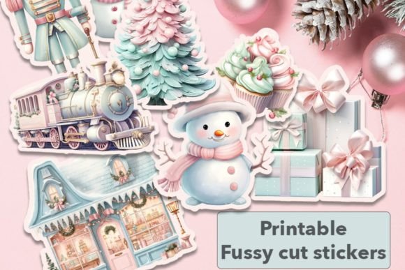 Pink Christmas Fussy Cut Ephemera: A Whimsical Addition to Holiday Crafting