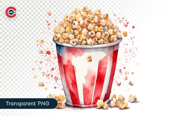 Popcorn Watercolor Clipart: A Versatile Addition to Creative Projects