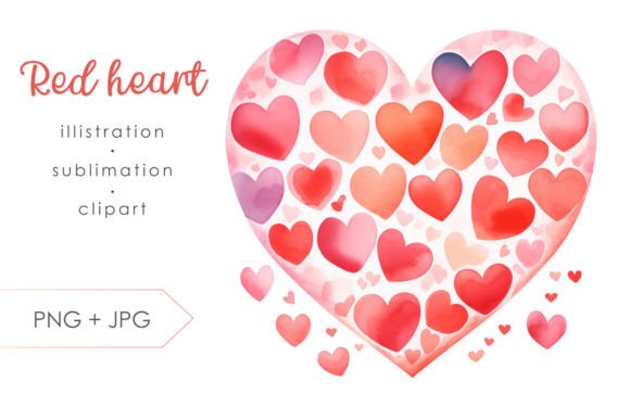 Red Heart PNG Clipart Sublimation: A Versatile Design Element for Multiple Occasions