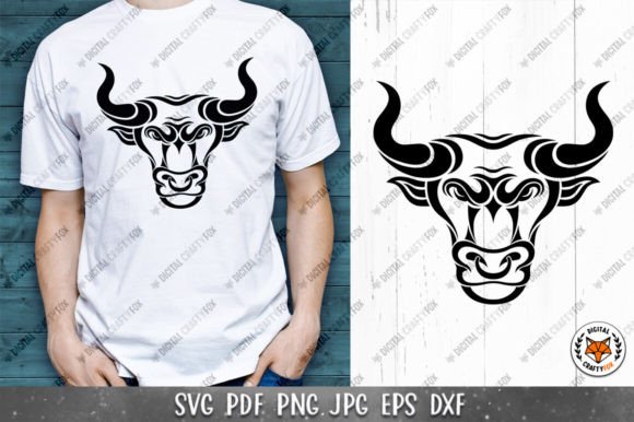 Stylized Bull Head SVG Art: A Versatile Digital Design Asset for Creative Projects