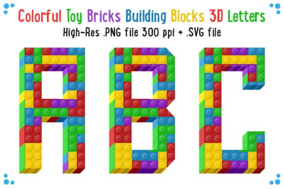 Toy Bricks 3D Alphabet Numbers for Creative Projects