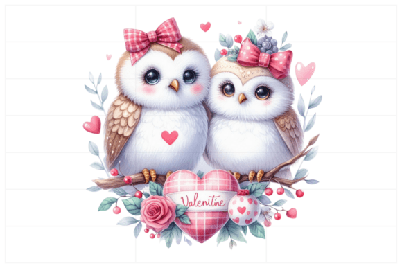Valentine Watercolor Couple Owl Clipart: A Unique Artistic Choice for Romantic Creations