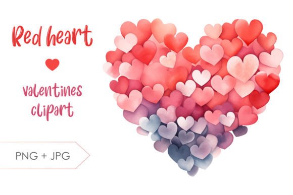 Valentines Heart PNG Clipart Sublimation: A Vibrant Design Asset