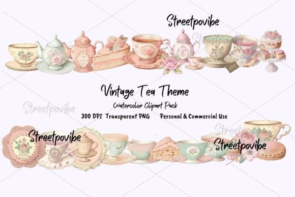 Vintage British Tea Cup Clipart PNG Pack: Strategic Design Assets for Modern Creatives