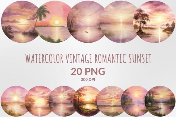 Vintage Romantic Sunset Sublimation Pack: A Timeless Blend of Art and Design