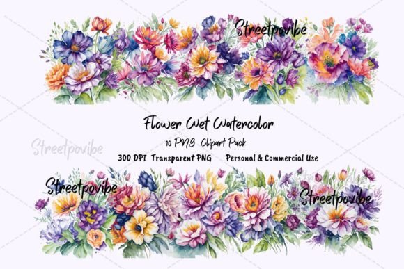 Watercolor Flower Bouquet Clipart for Stunning Design Projects