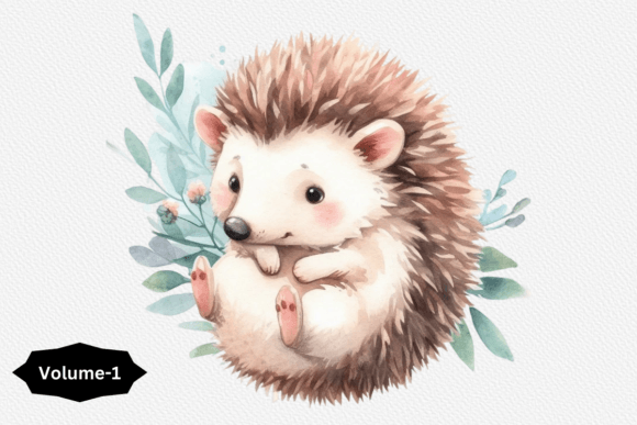 Watercolor Hedgehog Clipart Volume –1: A Versatile Design Asset for Creative Projects