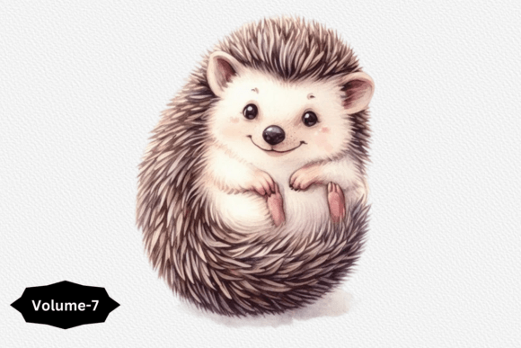Watercolor Hedgehog Clipart Volume –7: A Versatile Design Asset