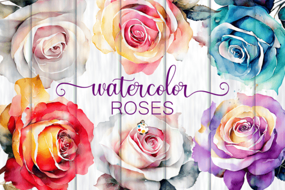 Watercolor Roses - Transparent Clipart: A Versatile Tool for Creative Projects