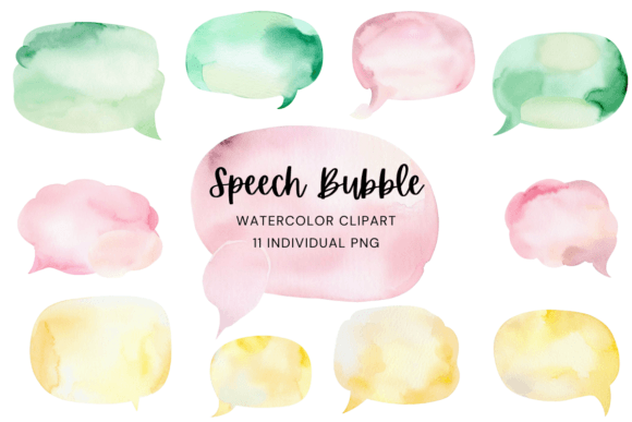 Watercolor Speech Bubble Clipart Bundle: A Versatile Tool for Creative Projects