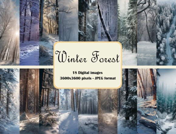 Winter Forest Digital Paper PNG: A Creative Resource for Designers