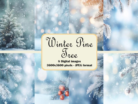 Winter Pine Tree Digital Bundle: A Versatile Resource for Creative Projects